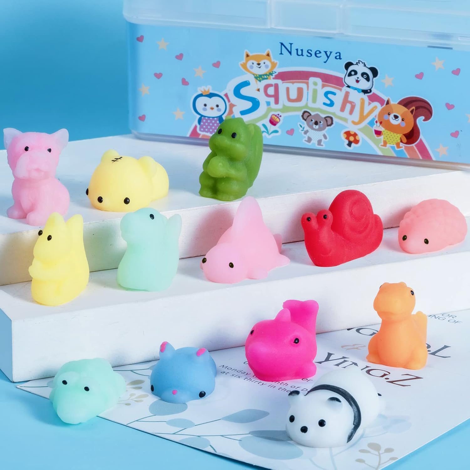 Nuseya Mochi Squishy Giocattoli da Schiacciare (30 Pezzi) - immagine 6