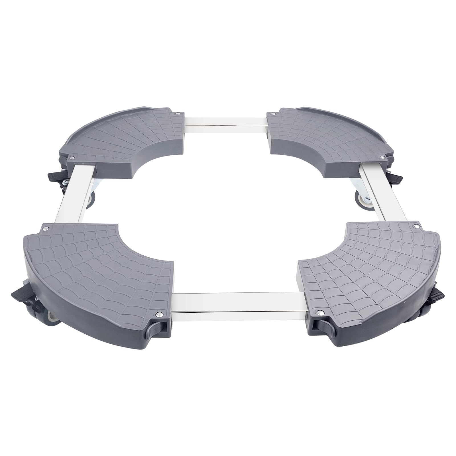 Fousenuk Sottovaso con Ruote capacità 250 kg, Portavasi da Interno Regolabili da 40-58.5cm, Carrello Portavasi Rotondo con Ruote Ruotabile a 360° per Piante da Esterno Portavasi da Interno(Grigio)