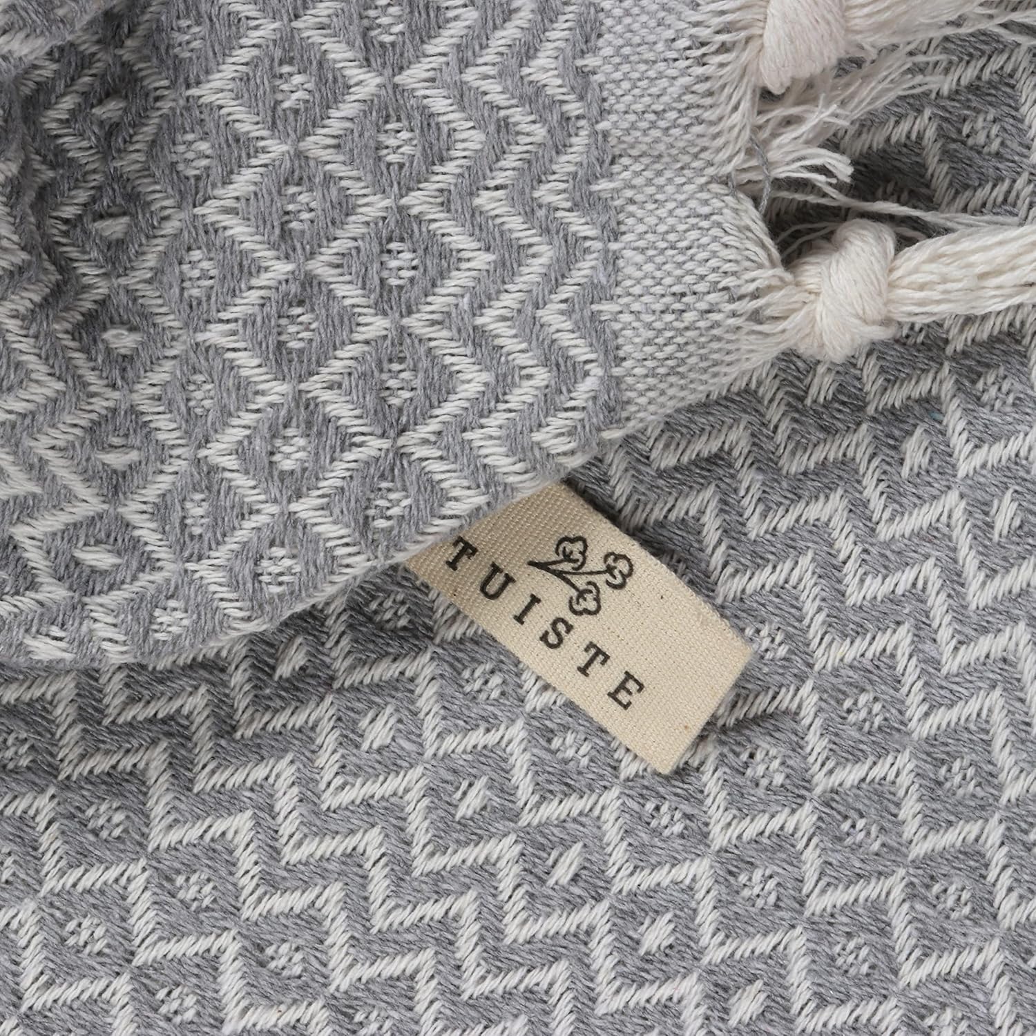 Tuiste Coperta in Cotone Reversibile 250x265cm, Grigio Chiaro - immagine 2