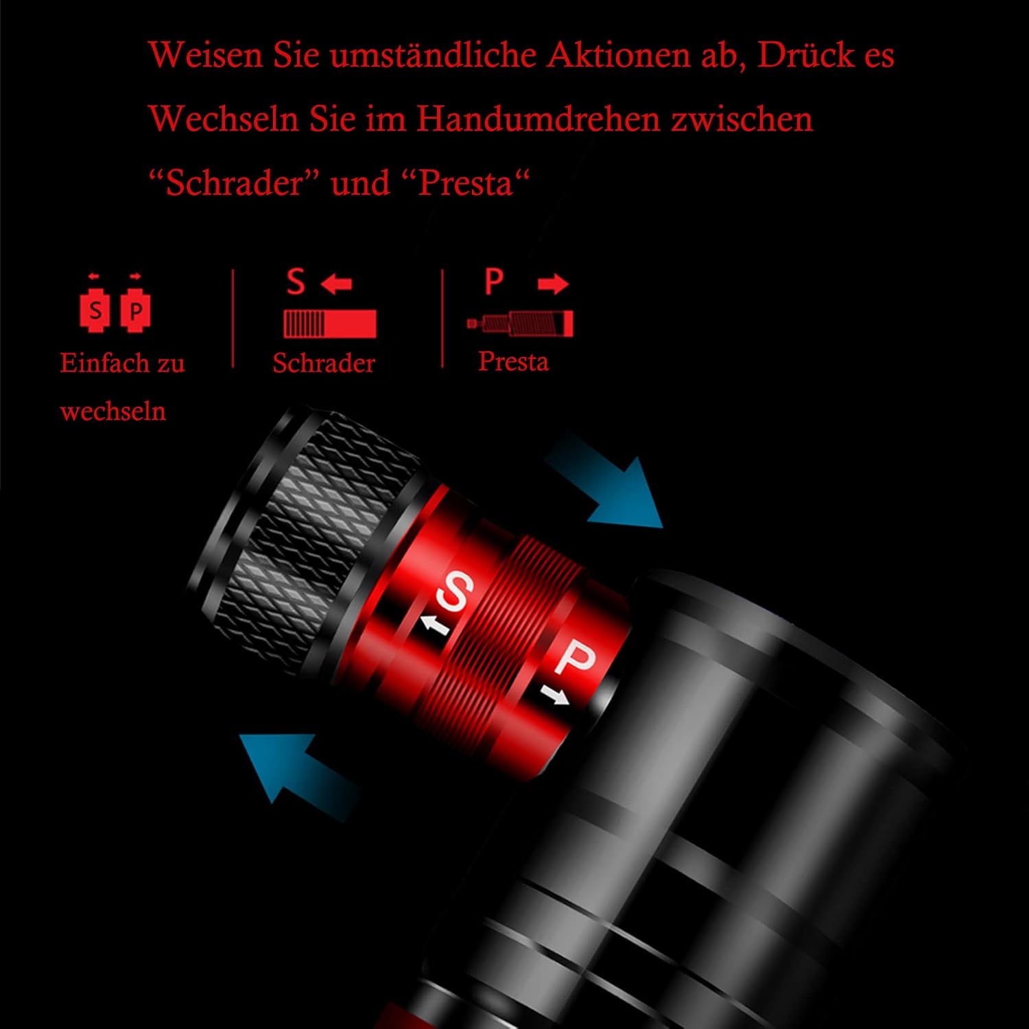 Hnvner Mini Pompa per Bicicletta in Lega di Alluminio - immagine 2