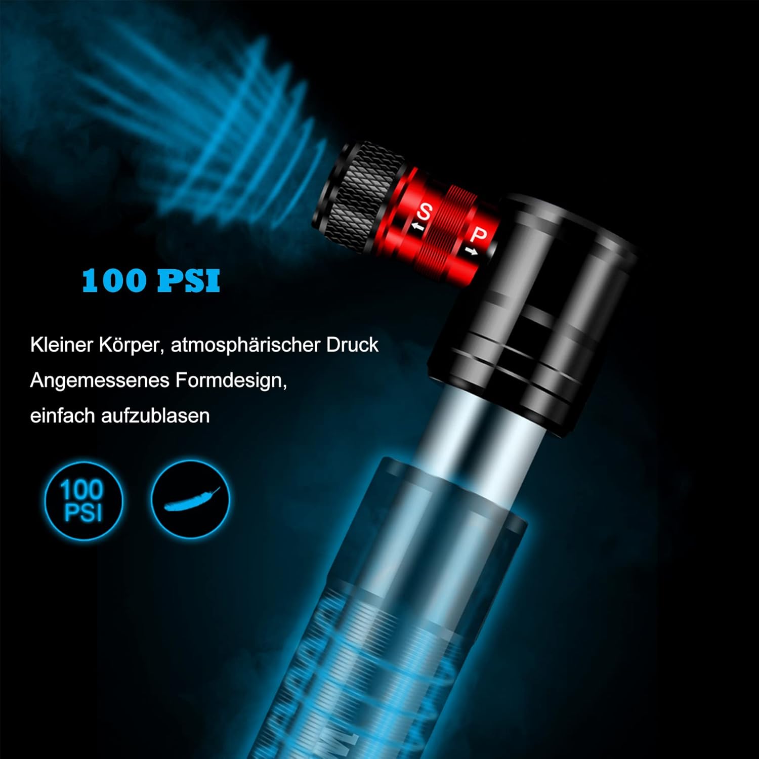 Hnvner Mini Pompa per Bicicletta in Lega di Alluminio - immagine 3