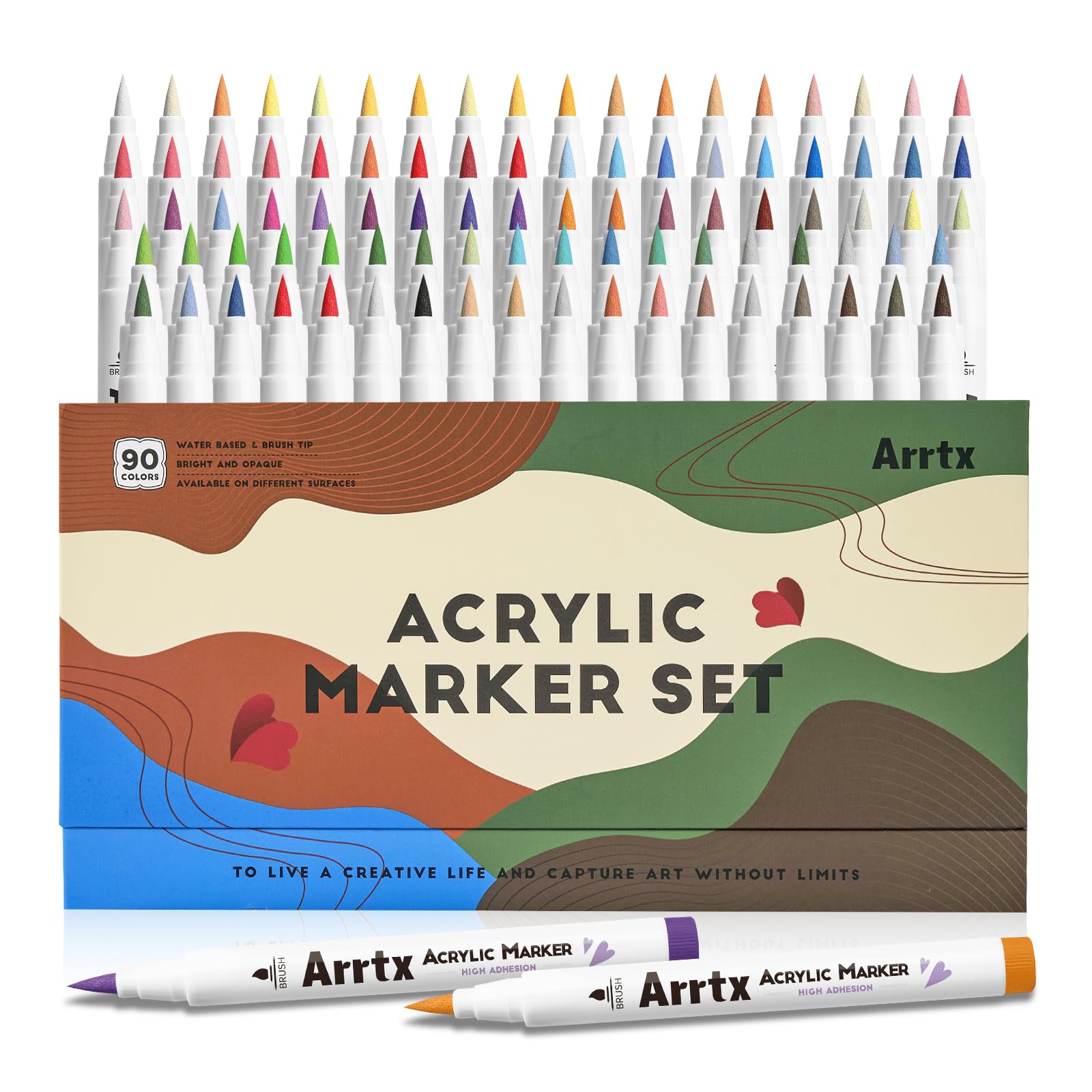 Arrtx Pennarelli Acrilici Punta a Pennello
