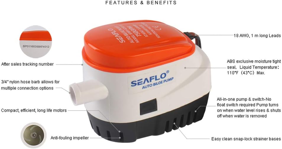 SEAFLO serie 06 750GPH - Pompa di sentina automatica - immagine 2