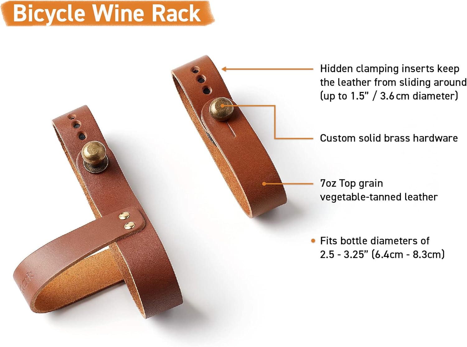 Oopsmark Portabottiglie per Biciclette in Pelle - immagine 5