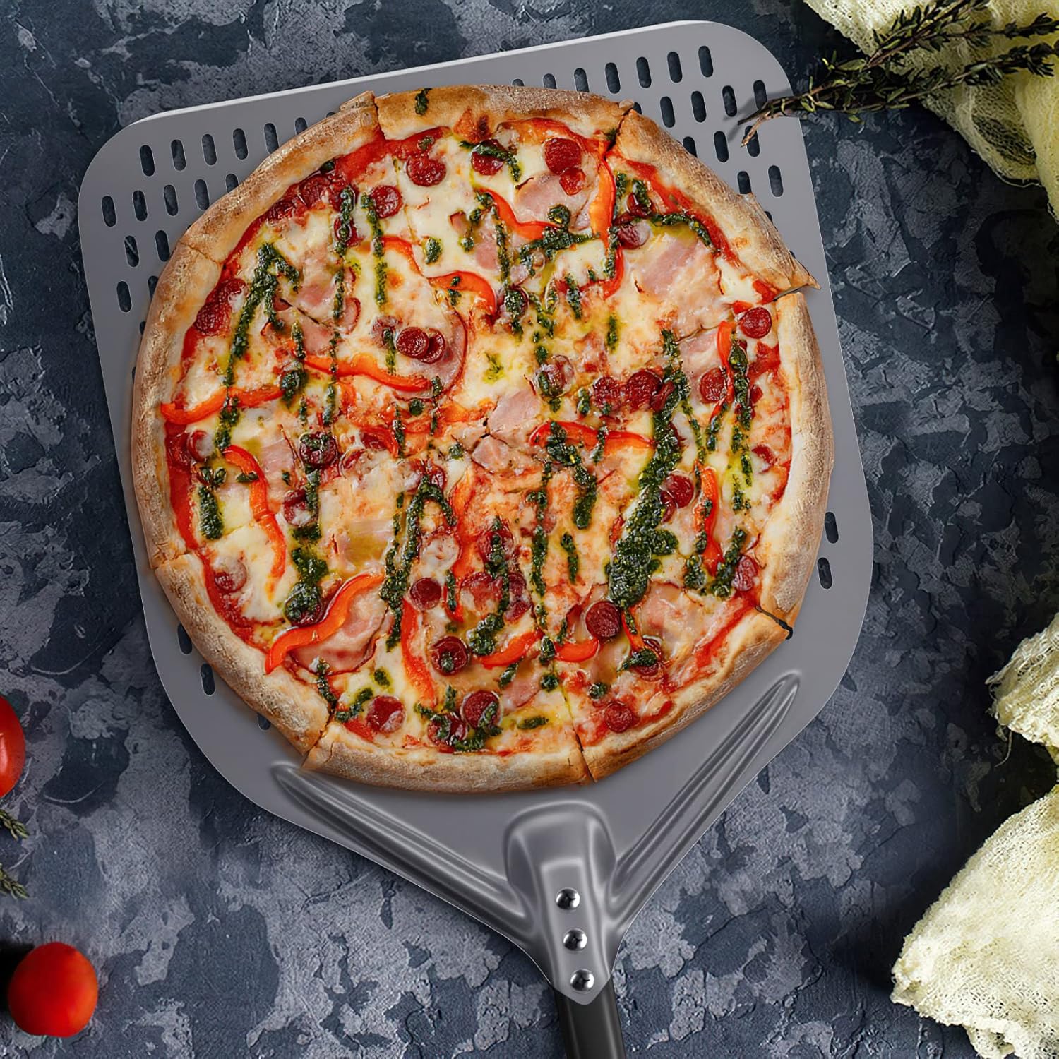 Pala per Pizza Lunga 118cm in Alluminio Anodizzato - immagine 4