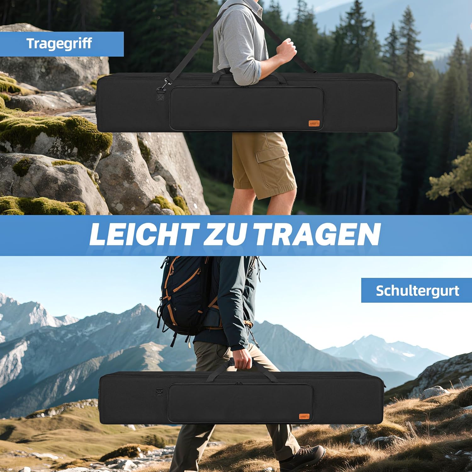 OUUTMEE Borsa Portatreppiede con Tracolla, Nero - immagine 7