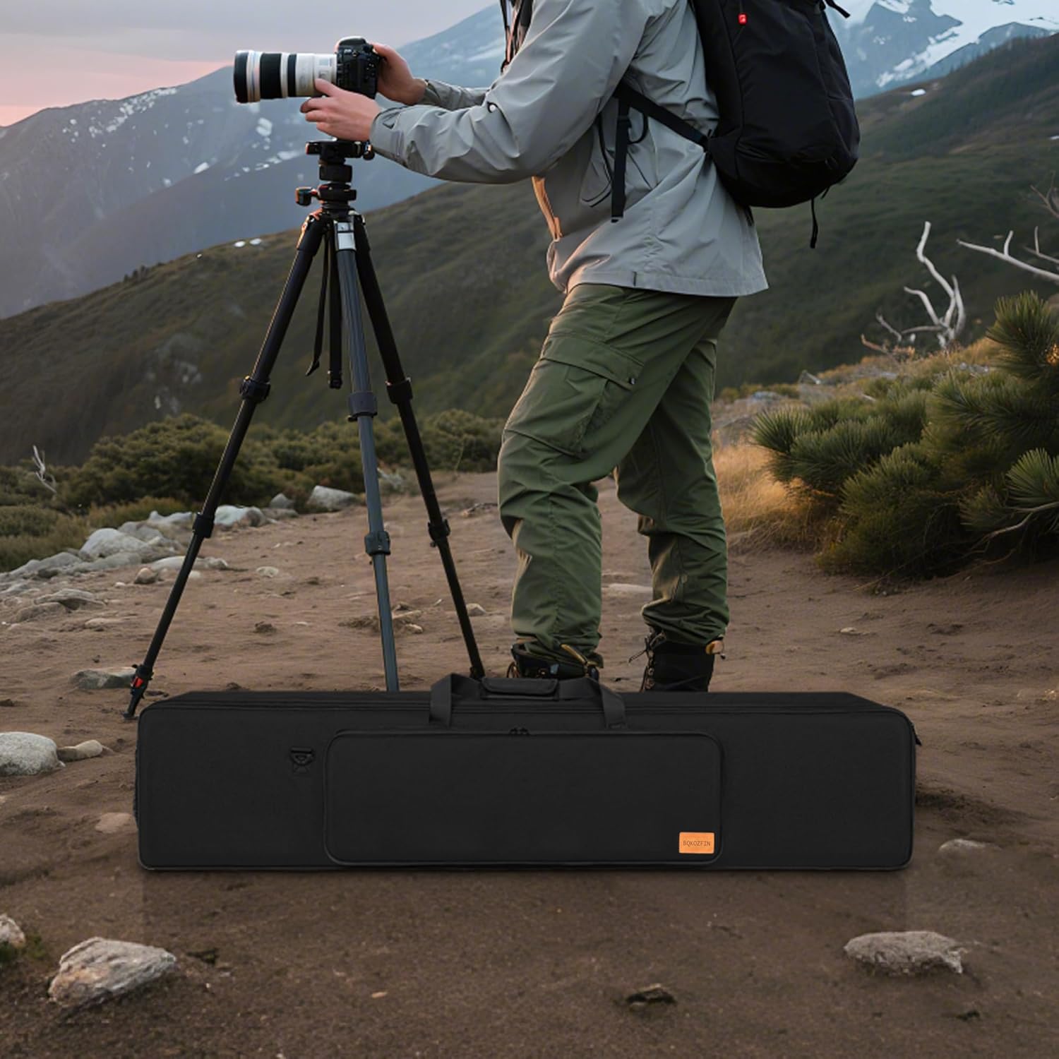 OUUTMEE Borsa Portatreppiede con Tracolla, Nero - immagine 8