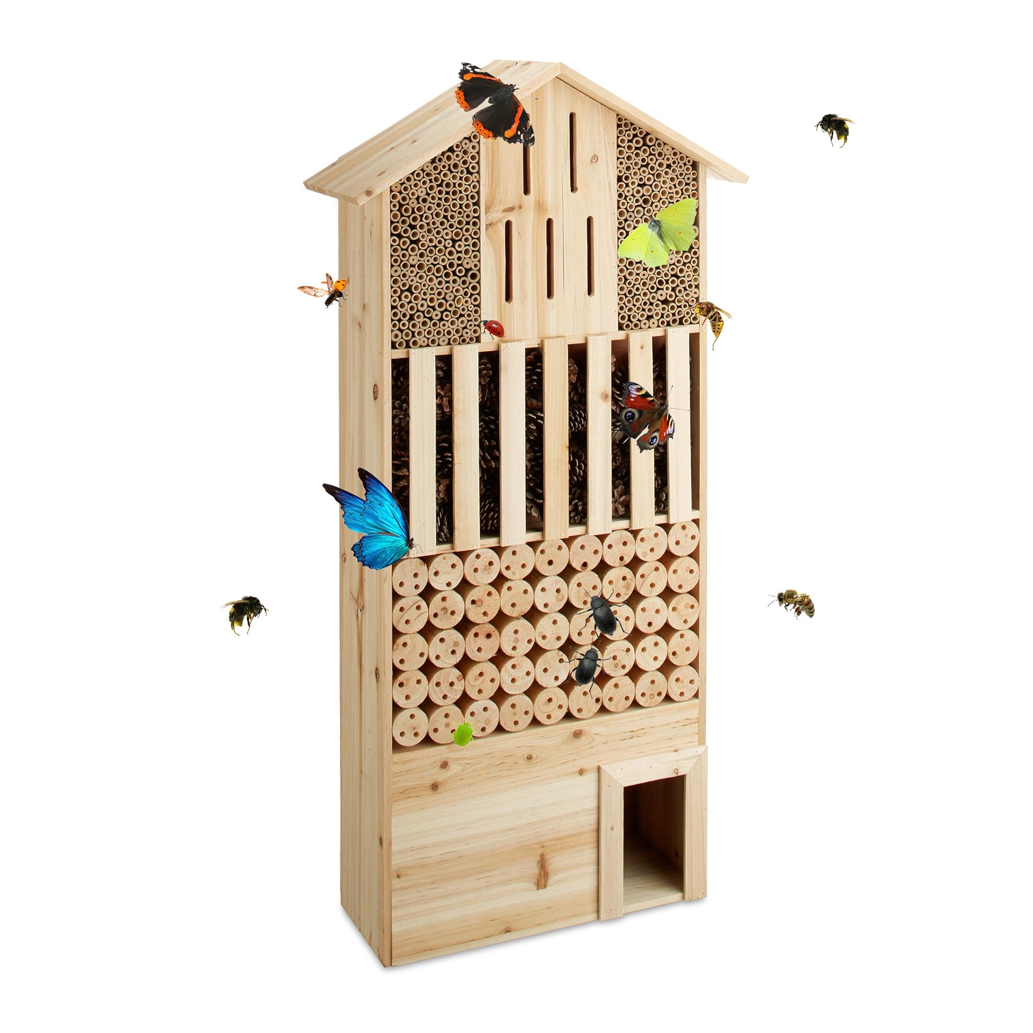 Relaxdays Casetta per Insetti XXL da Terra, Beige