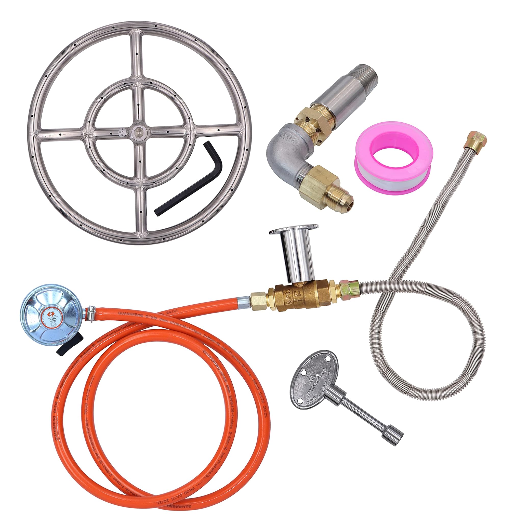 Regolatore Flusso Propano 27mm 37mbar con Tubo 1,5m