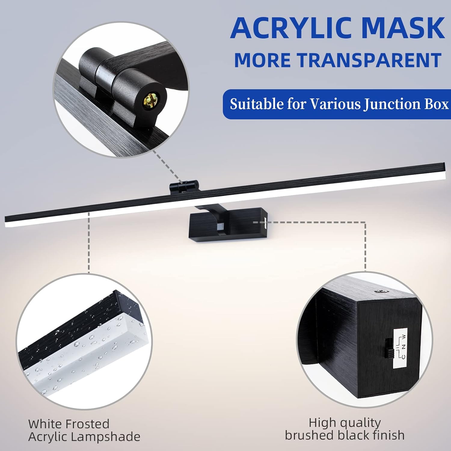 Tyhogar - Lampada Specchio Bagno LED 80cm 16W - immagine 5