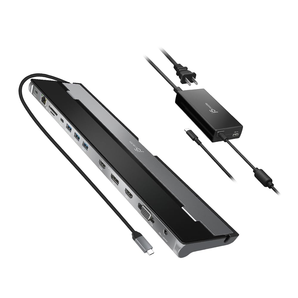 J5create Docking Station USB-C con Caricabatterie PD 100W