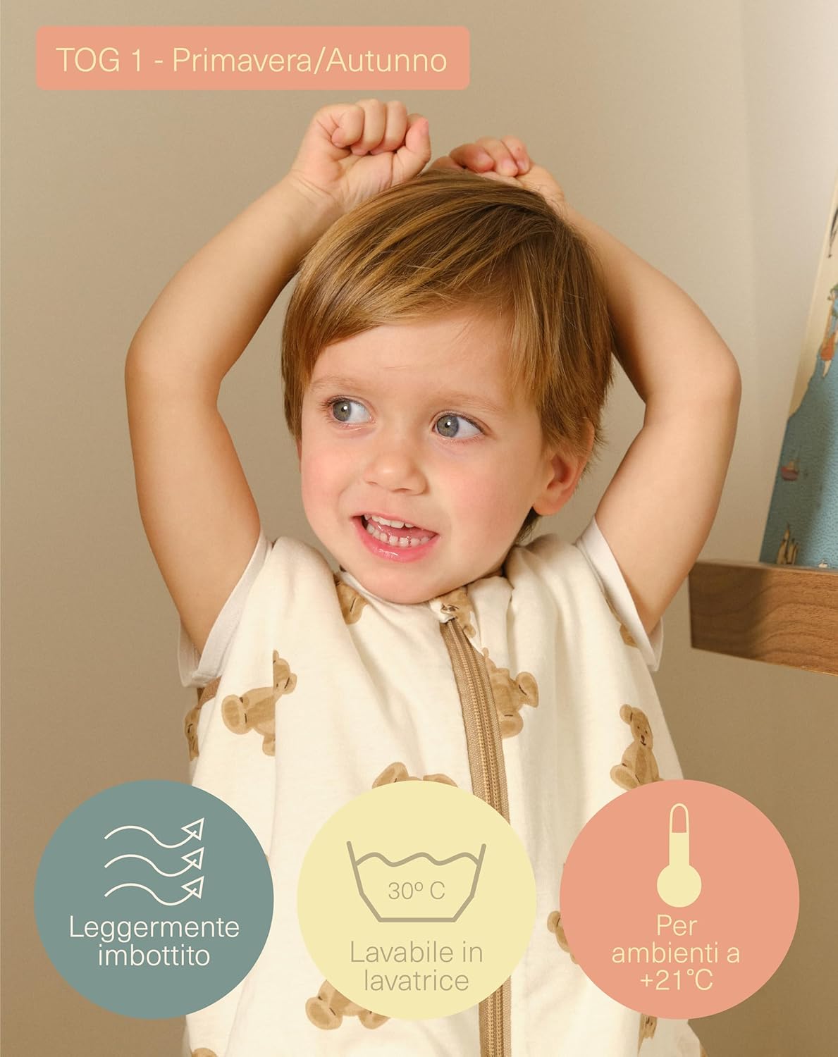 molis&co. Sacco Nanna con Piedini 1 Tog, Teddy - immagine 4