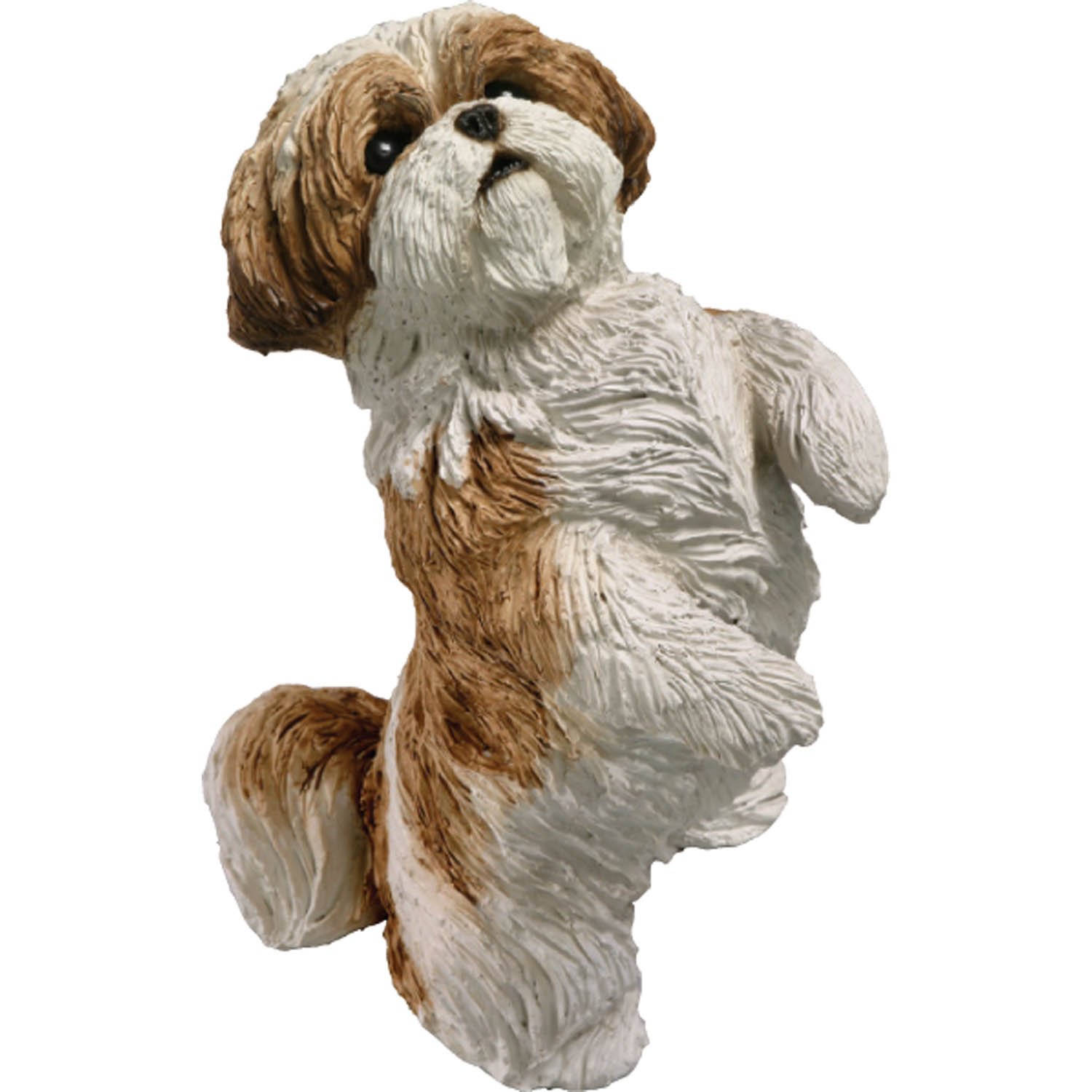 Sandicast Original Size Gold and White Shih Tzu Sculpture