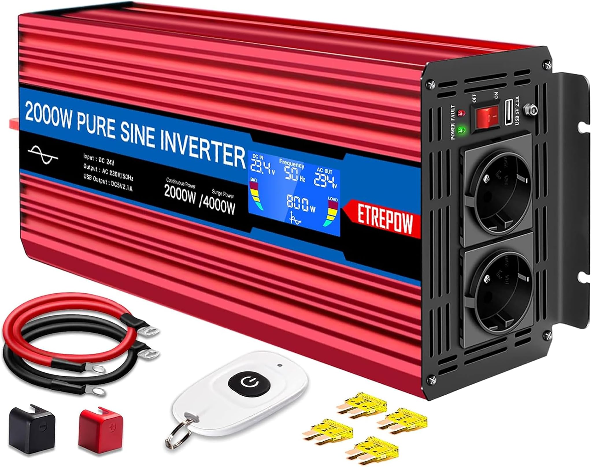 Inverter 24V 220V Onda Sinusoidale Pura 2000W