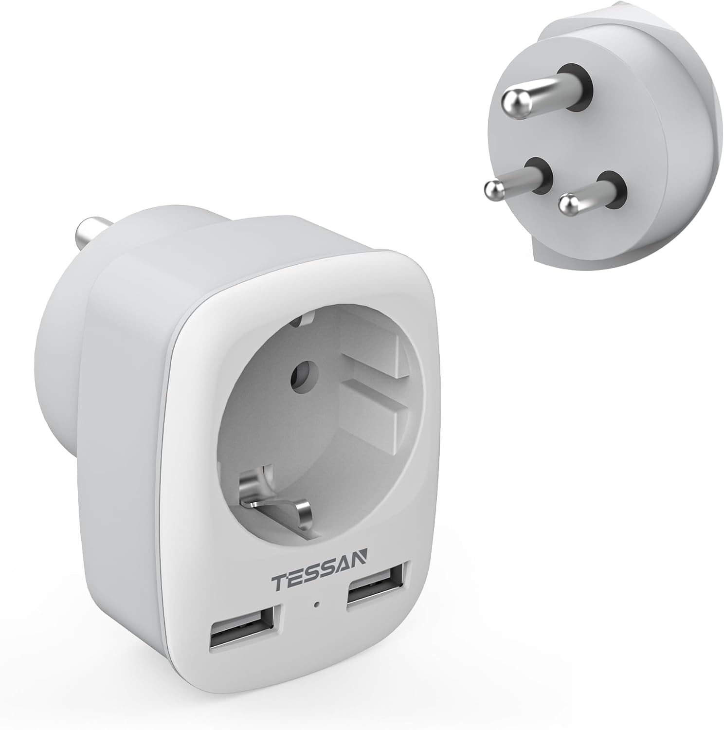 Tessan Adattatore Presa India con 2 USB - immagine 1