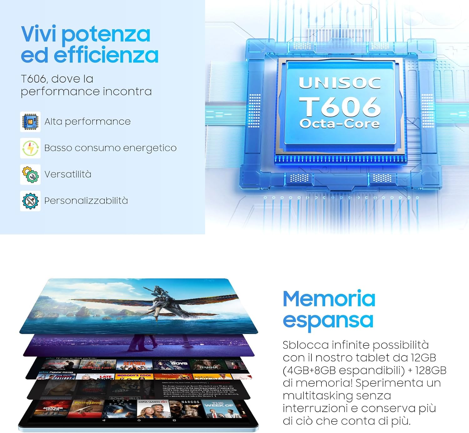 Blackview Tablet Android 14 11 Pollici 12GB RAM 128GB ROM - immagine 6