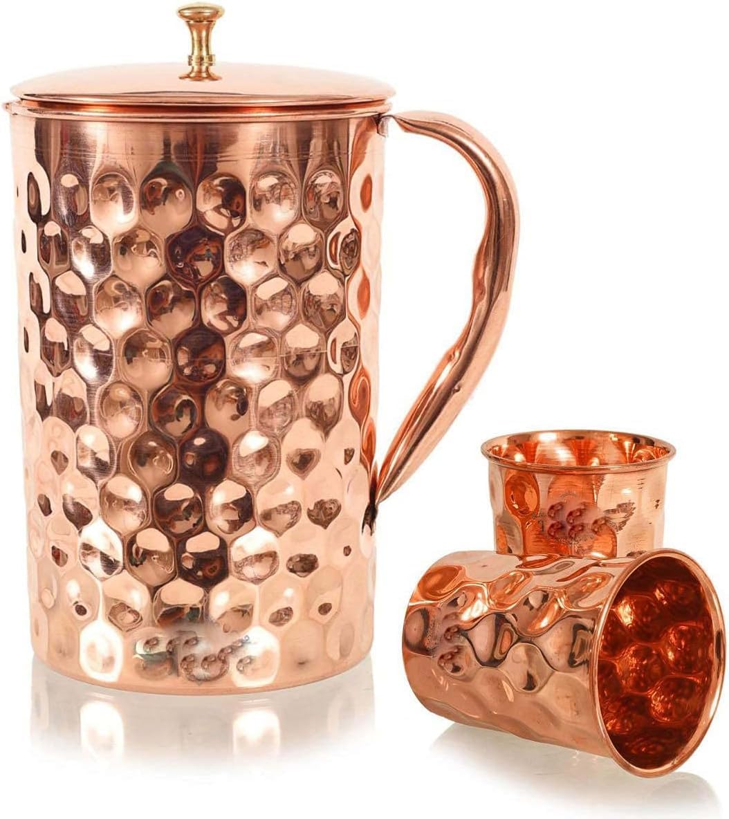 Brocca d'Acqua in Rame Ayurvedica 1,6L