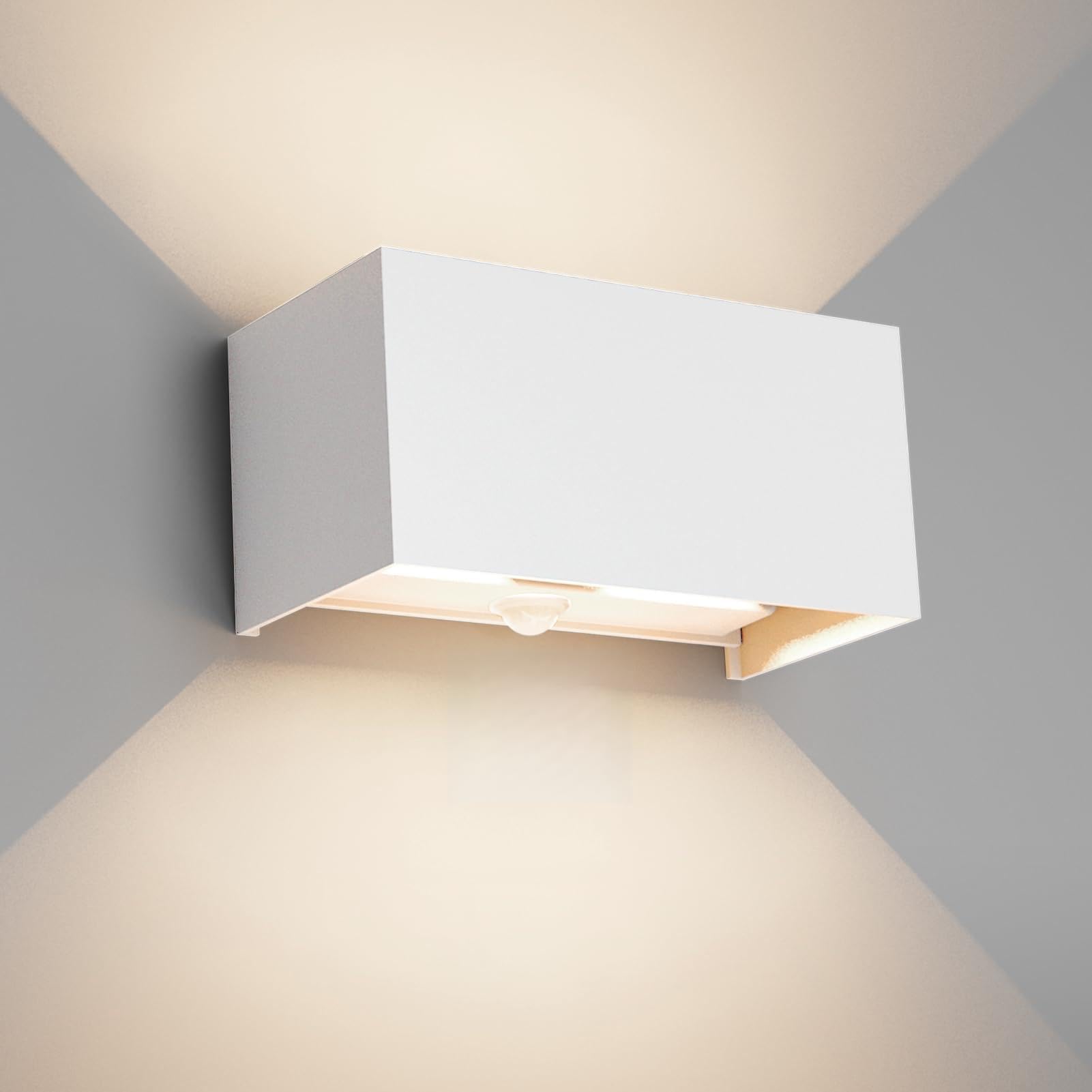 Klighten Applique da Esterno 24W con Sensore, Bianco