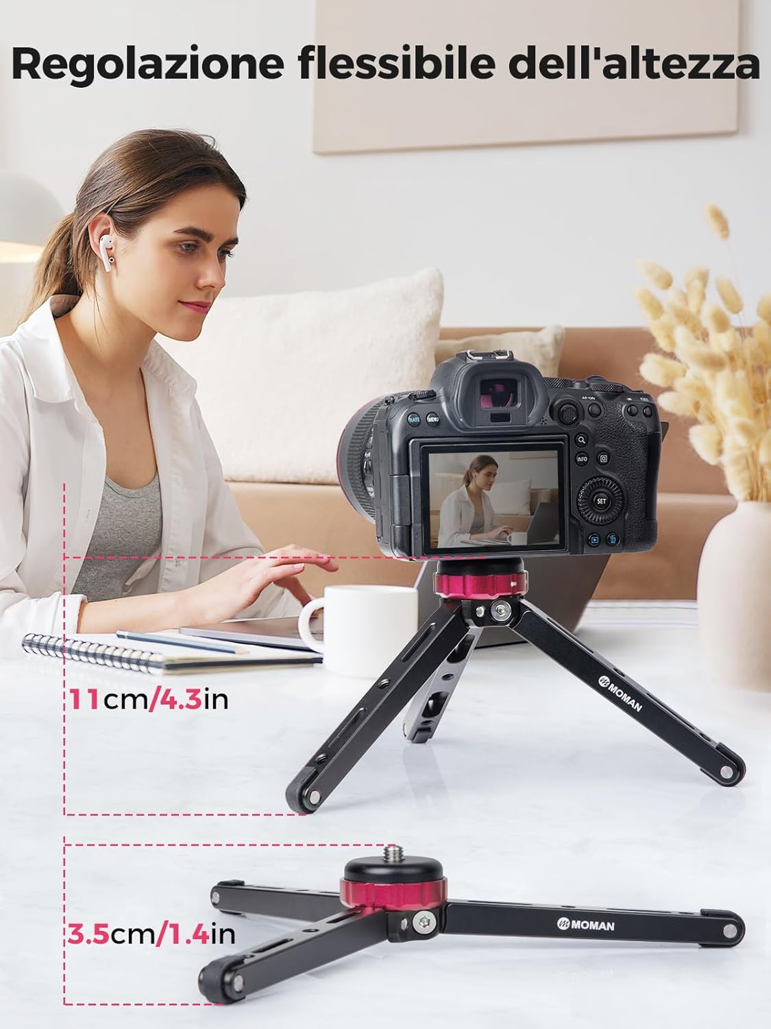 Moman Mini Treppiedi TR01 Alluminio CNC 80kg - immagine 4
