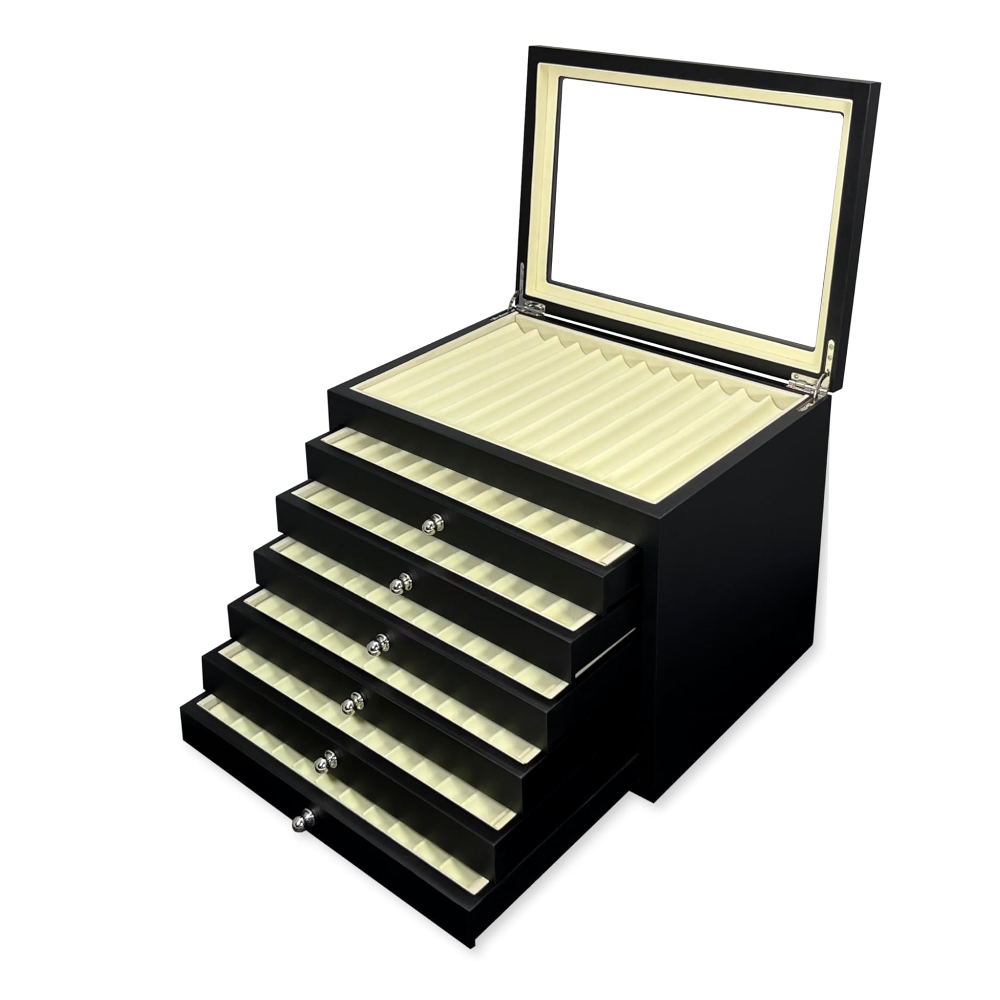 Maestrorelojero - Scatola Portapenne 78 Posti in Legno, Nero