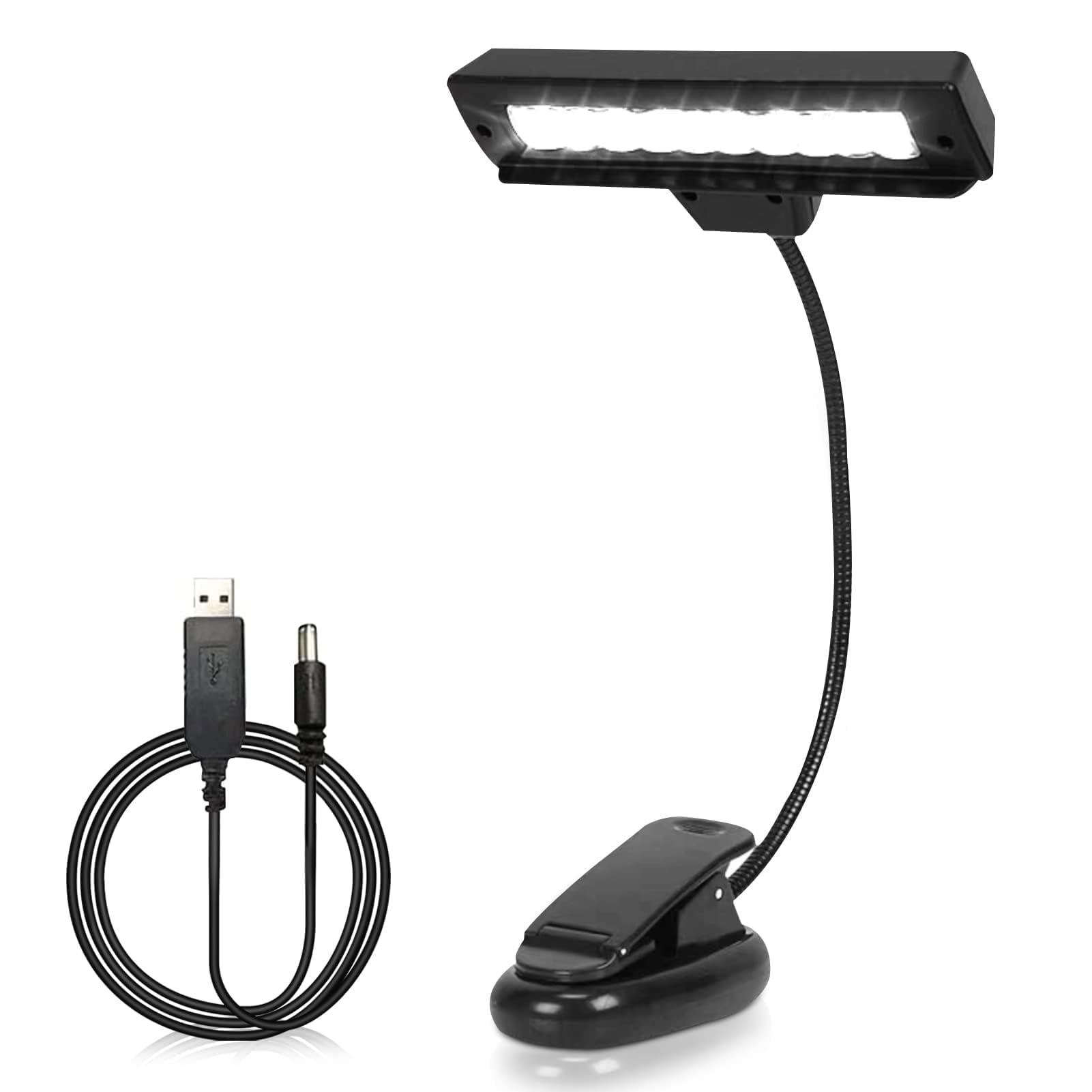 Luce da Lettura con Clip, 10 LED USB Ricaricabile