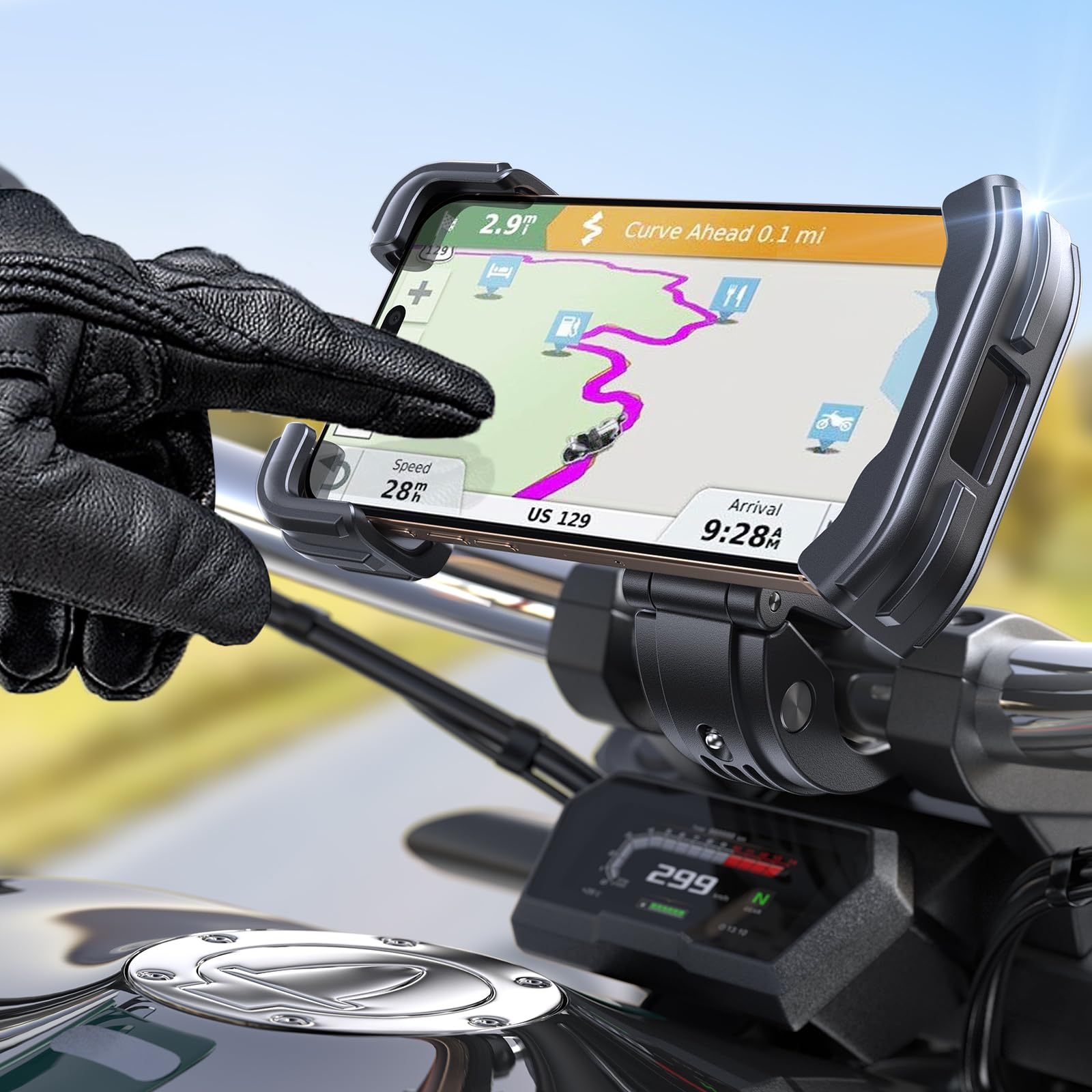 Andobil Supporto Cellulare Moto Antifurto Anti-Vibrazioni