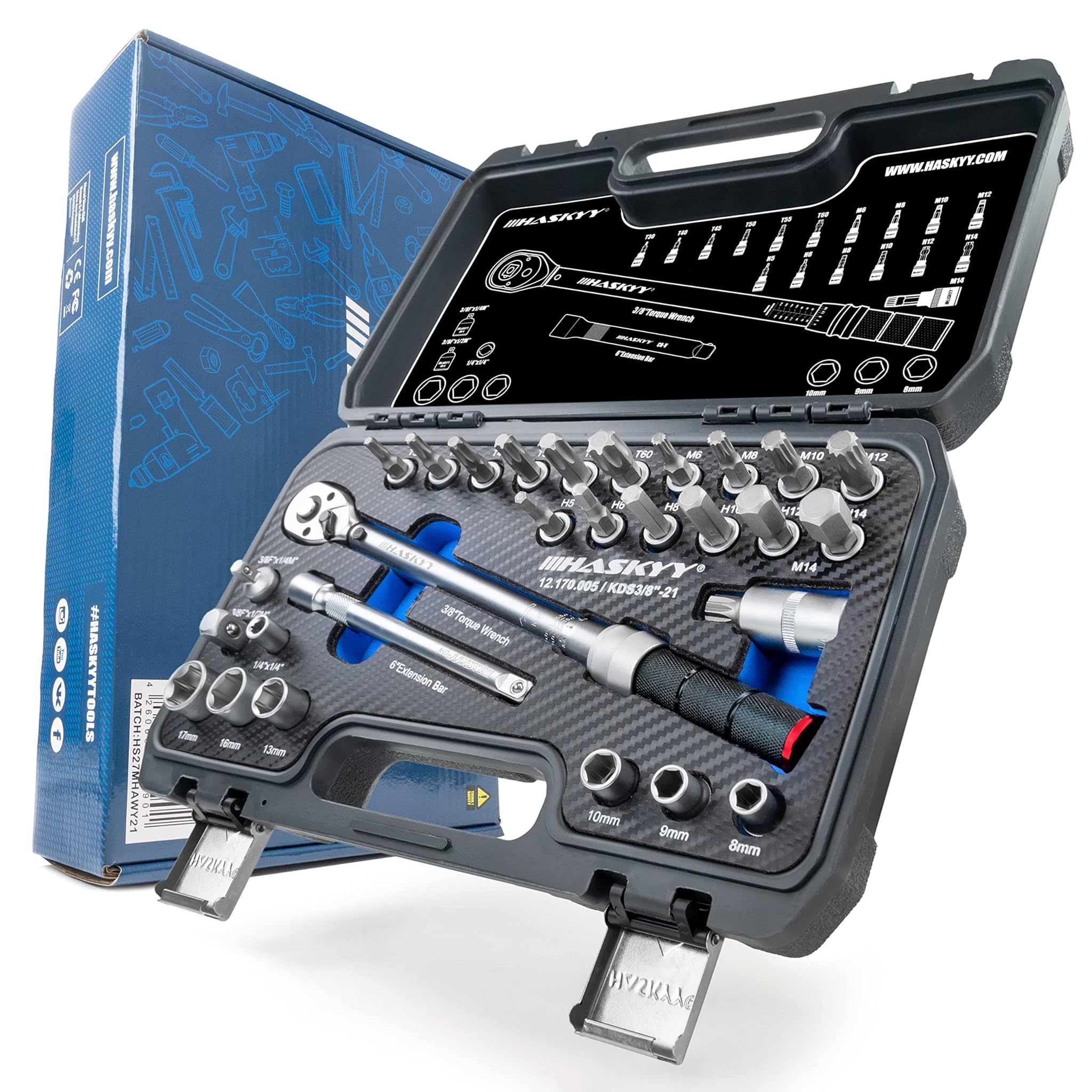 Haskyy Set Chiavi Dinamometriche 3/8", 5-60 Nm