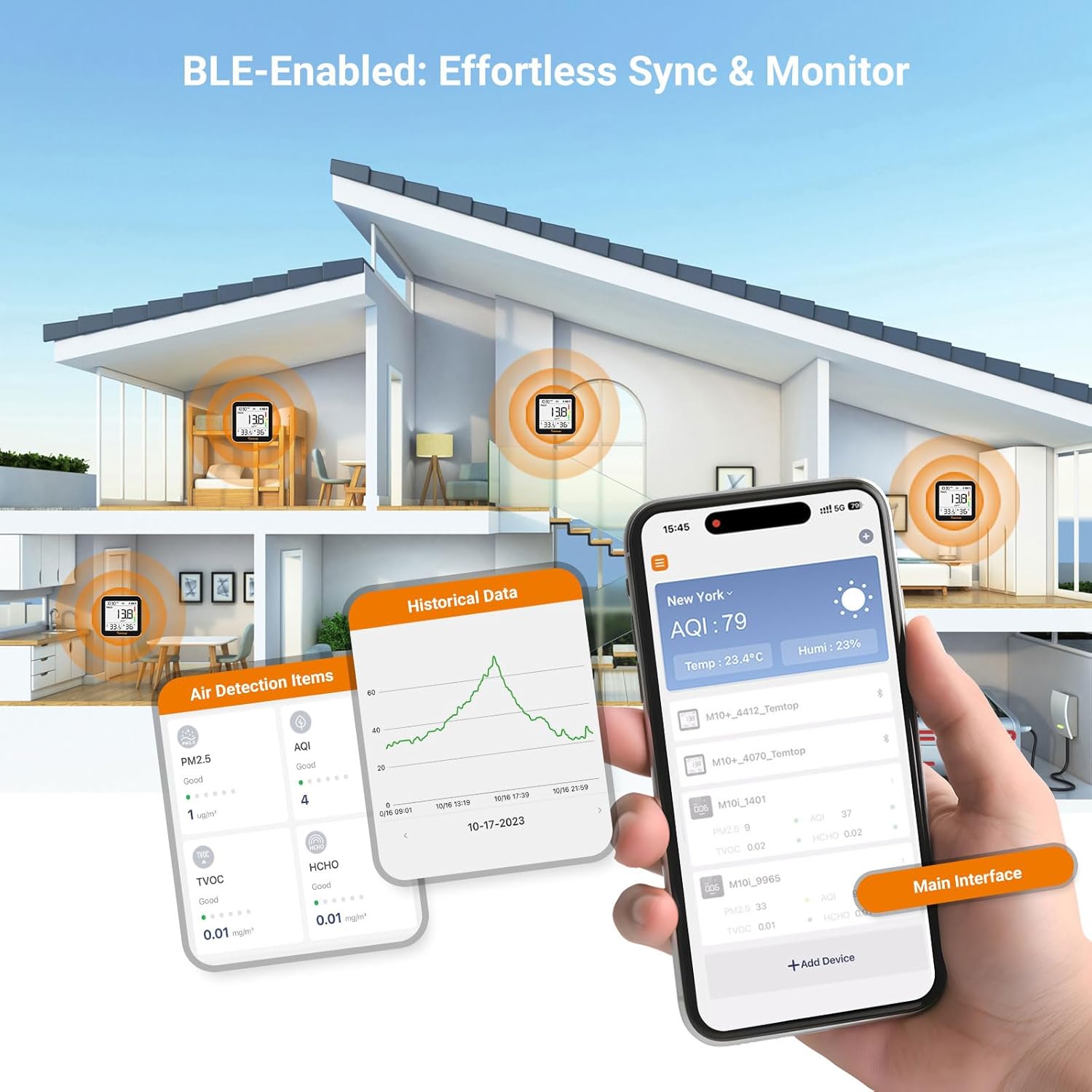 Temtop Monitor Qualità dell'aria Indoor M10+ - immagine 2