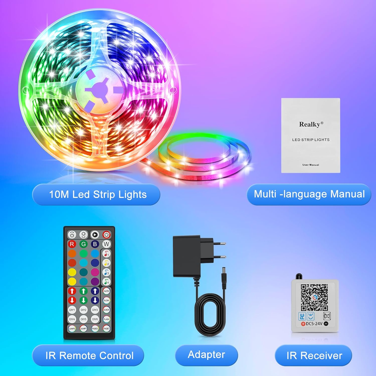 Striscia LED 10 Metri Multicolor RGB - immagine 7