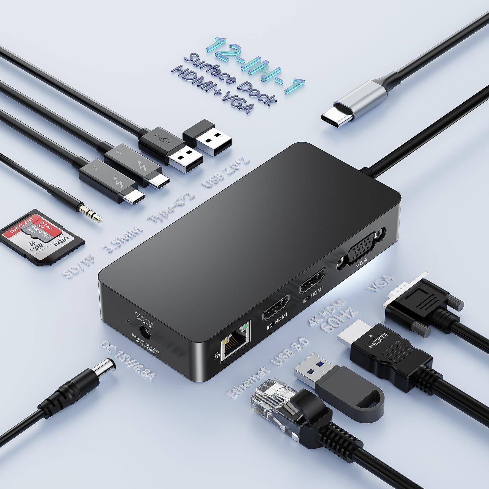 Microsoft Surface Thunderbolt 4 Dock 12 in 1