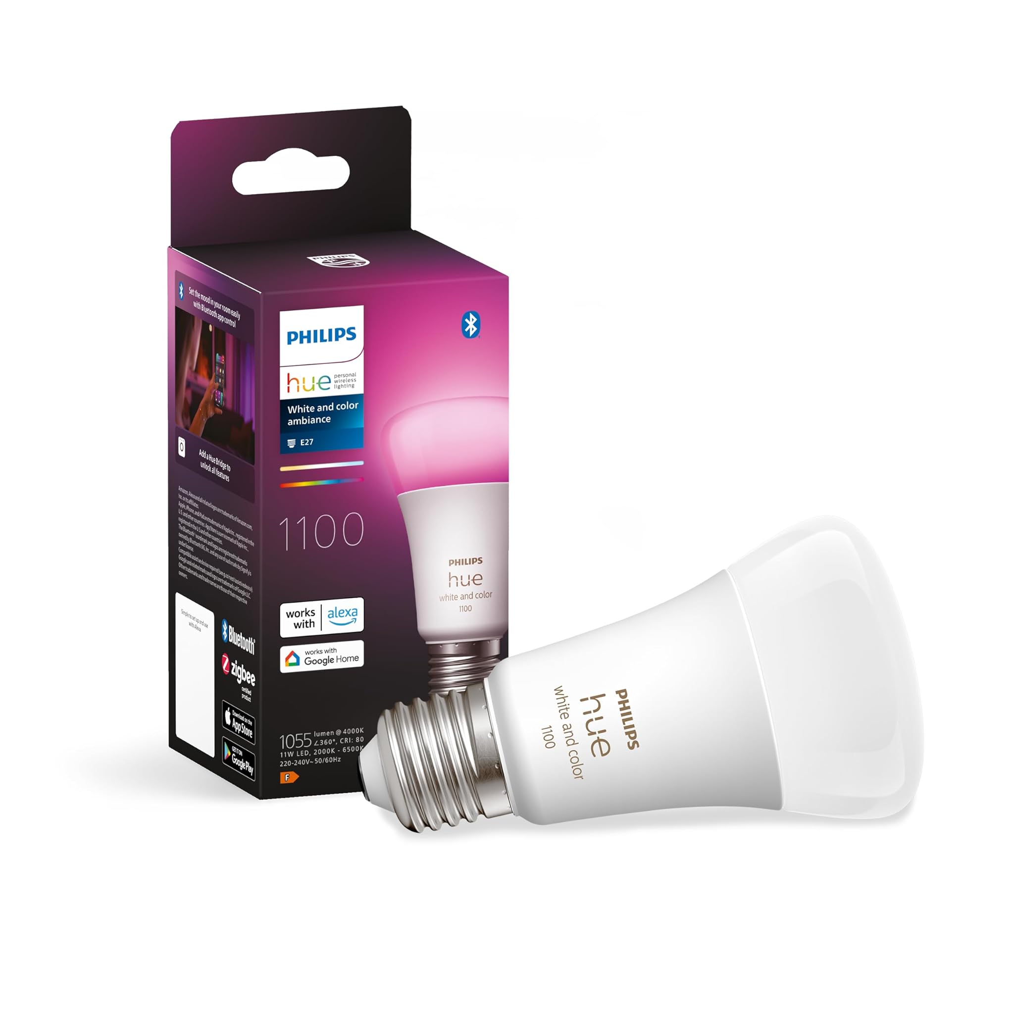 Philips Hue White and Color Ambiance Lampadina Smart LED E27