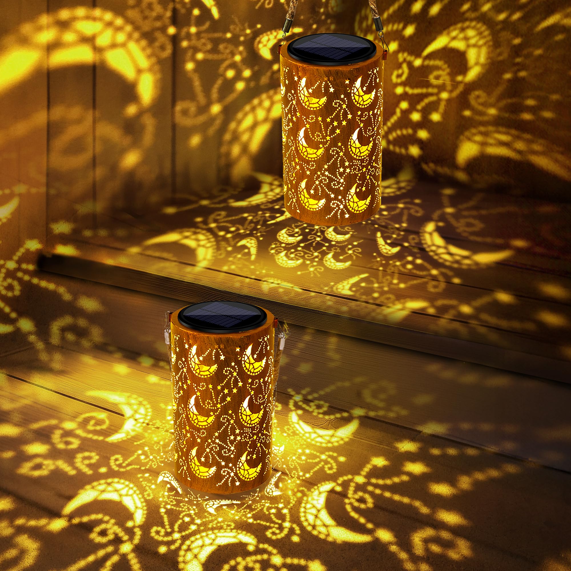 Qedertek 2 Lampade Solari da Giardino a Forma di Luna