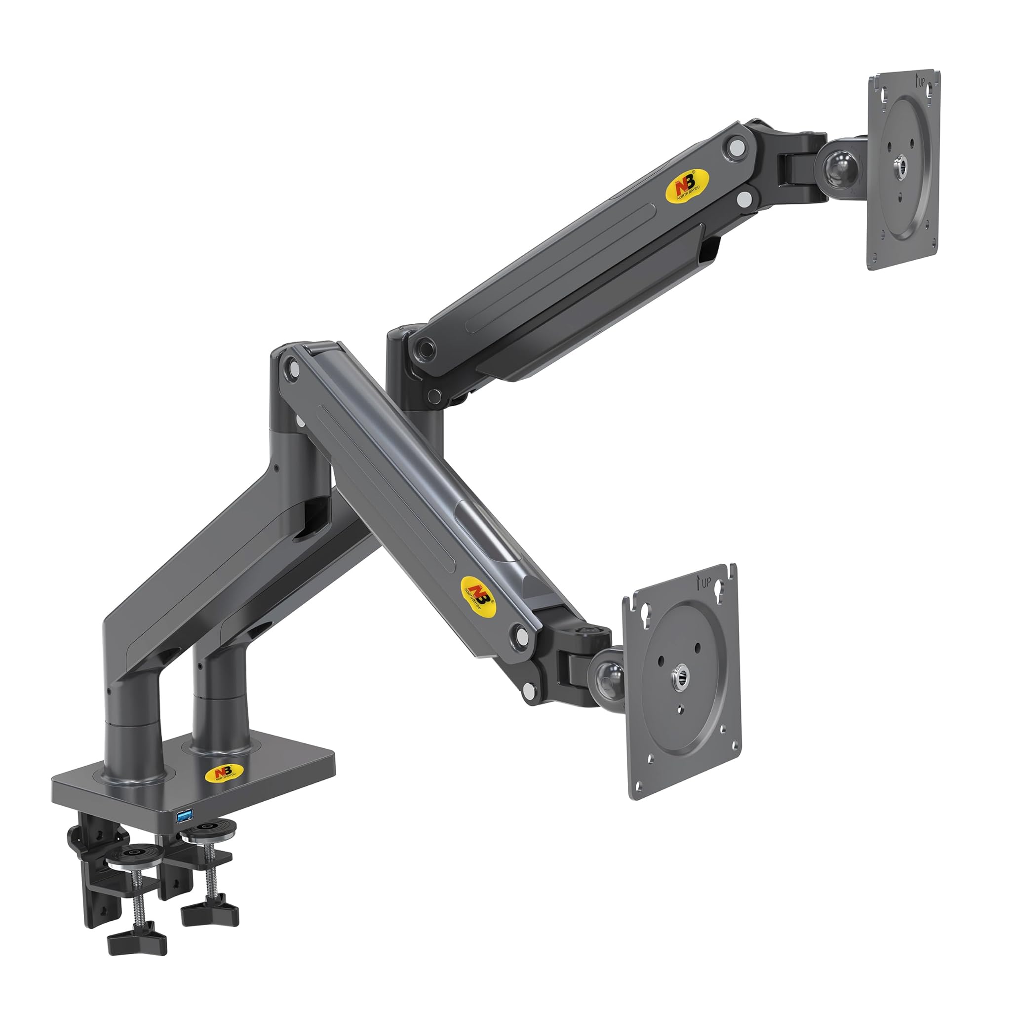 Supporto da Tavolo con Molla a Gas per 2 Schermi LCD