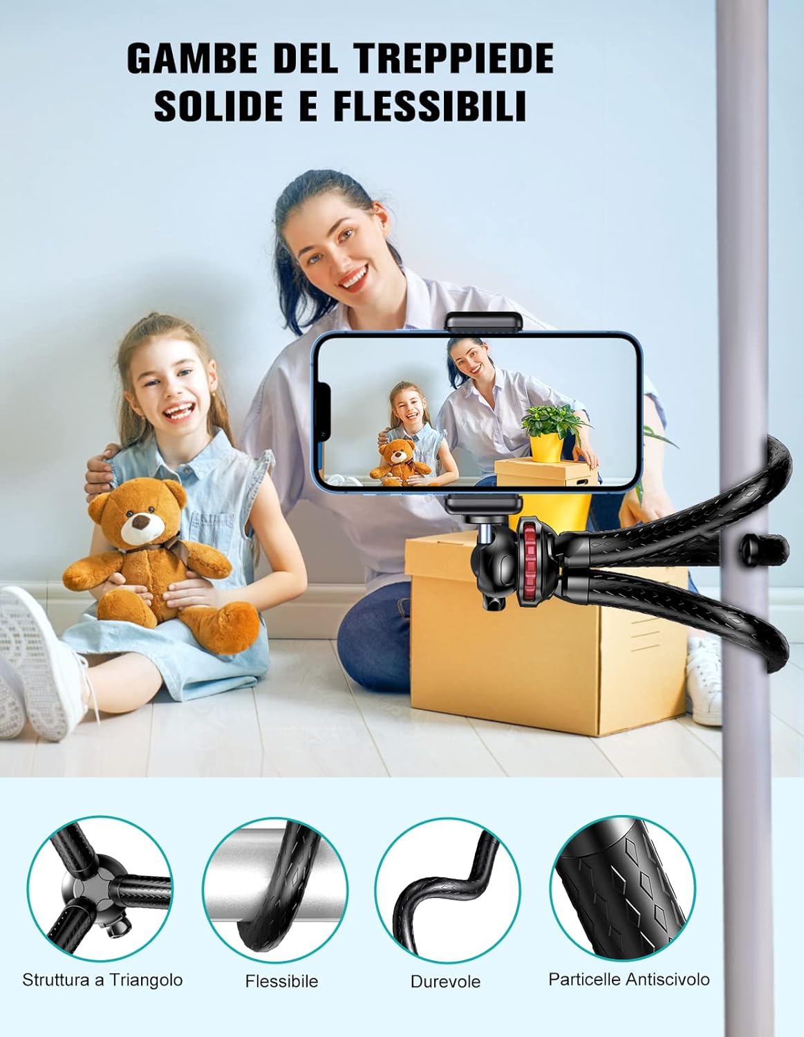 Cirycase Treppiede Flessibile per Smartphone Octopus - immagine 4