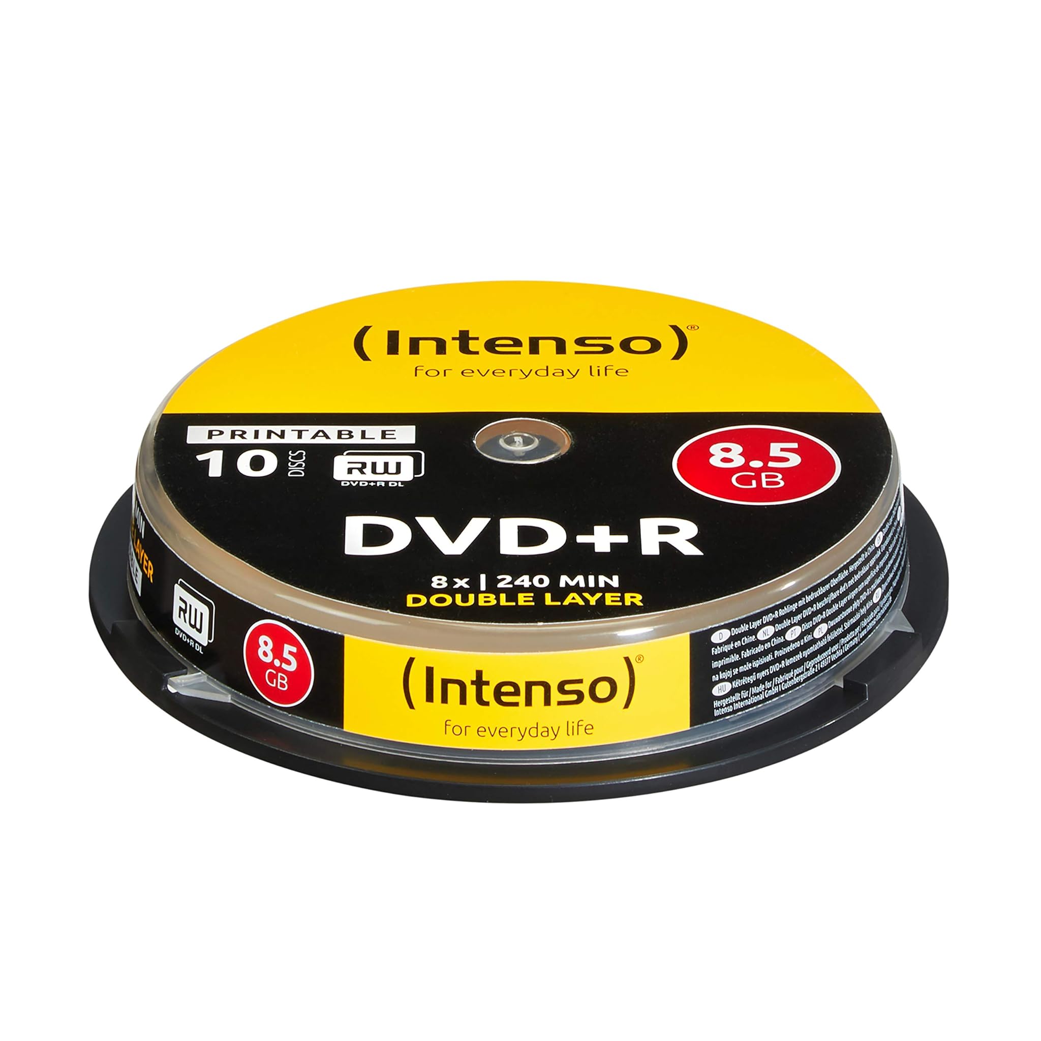 Intenso DVD + R 8.5GB DL Print.10 Cake Box Double - Confezione da 10