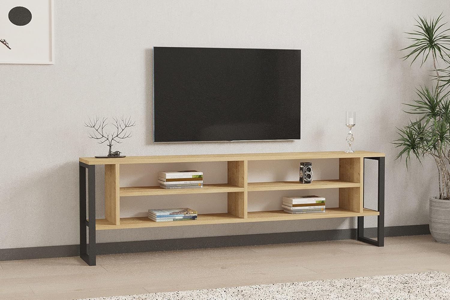 Hanah Home Supporto per TV, melammina, Zaffiro, Taglia Unica