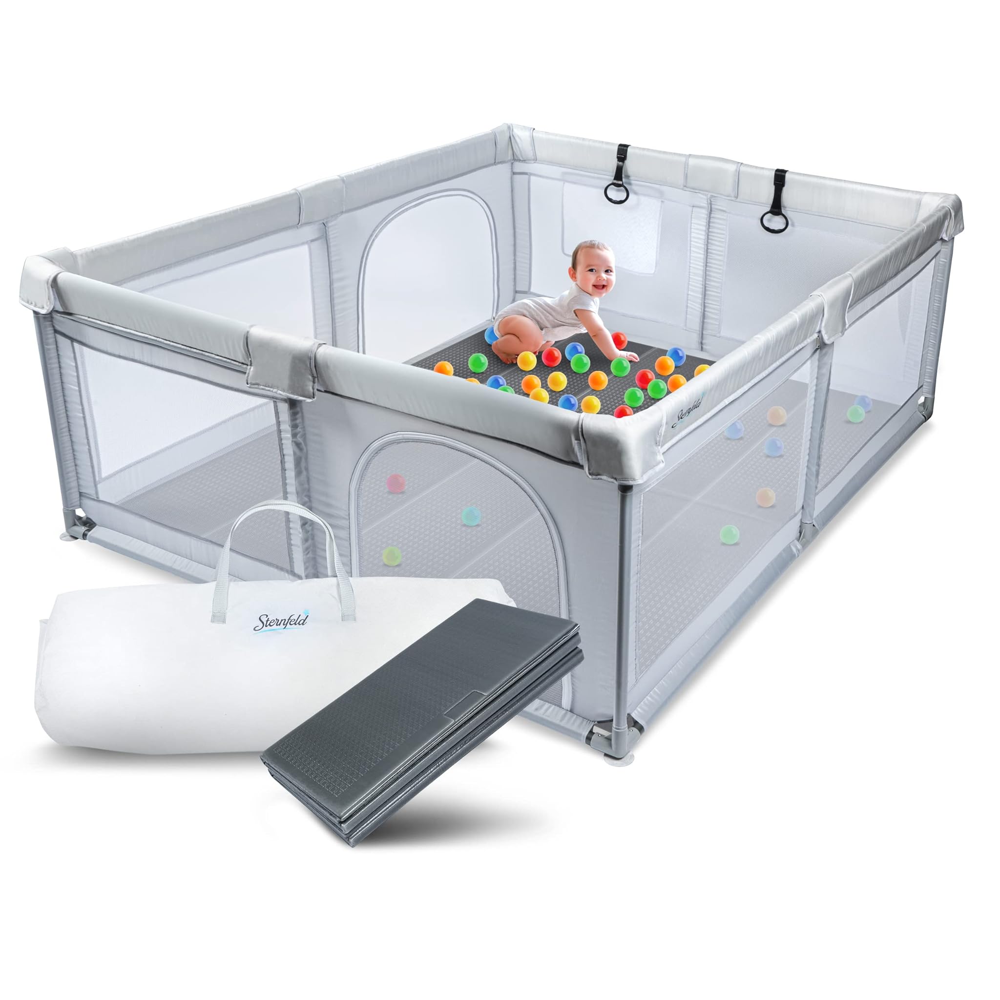 Sternfeld Box per Bambini con Tappetino da Gioco 150x180cm