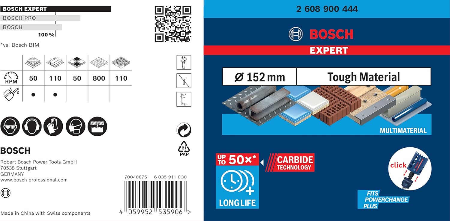 Bosch Professional 1x Sega a Tazza Expert Tough Material Ø 152 mm - immagine 4