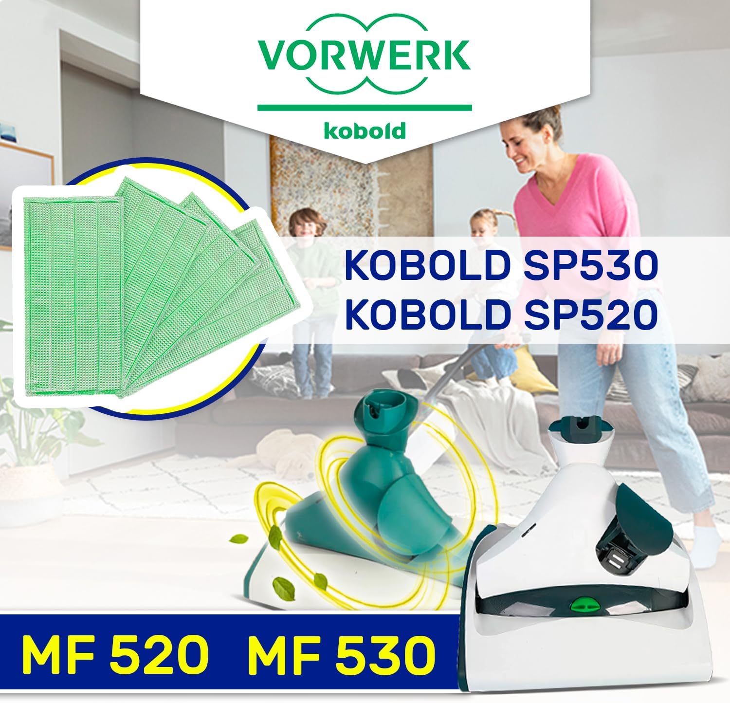 MONTERAL 4 Pezzi Panni Lavapavimenti MF520 MF530 - immagine 2