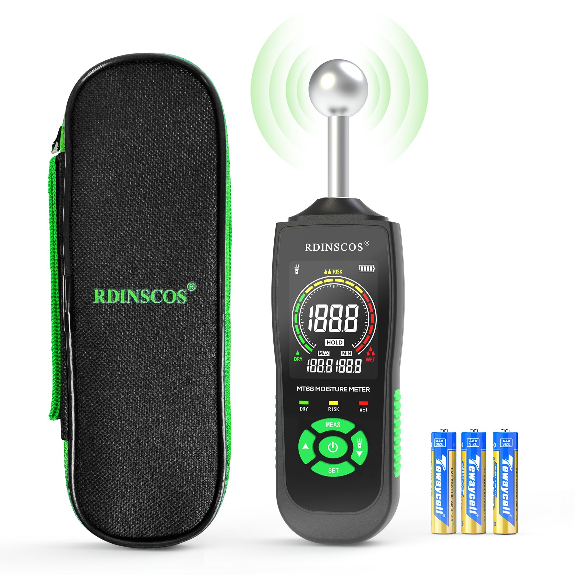 Rdinscos Misuratore di Umidità Senza Ago LCD