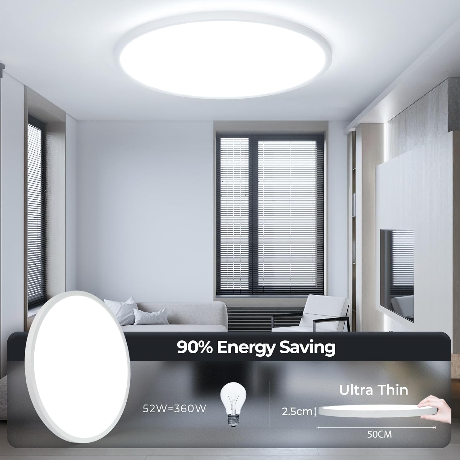 Easy Eagle Plafoniera LED Soffitto Rotonda 52W - immagine 2