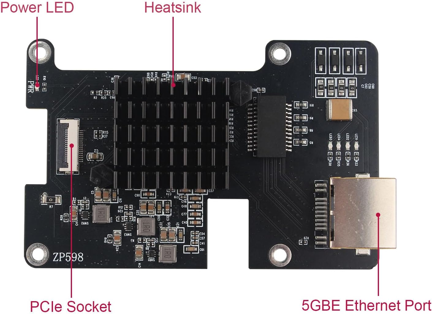 Zde ZP598 PCIe to 5GBE Ethernet Network HAT - immagine 2