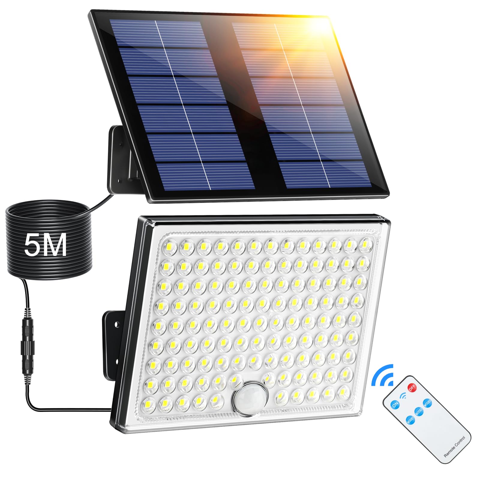 Faretto Led Esterno Solare con Sensore Movimento 113 LED