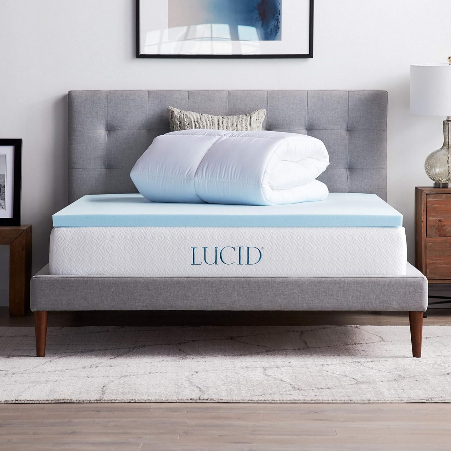Lucid 4 Pollici Topper Materasso Gel Memory Foam - immagine 2