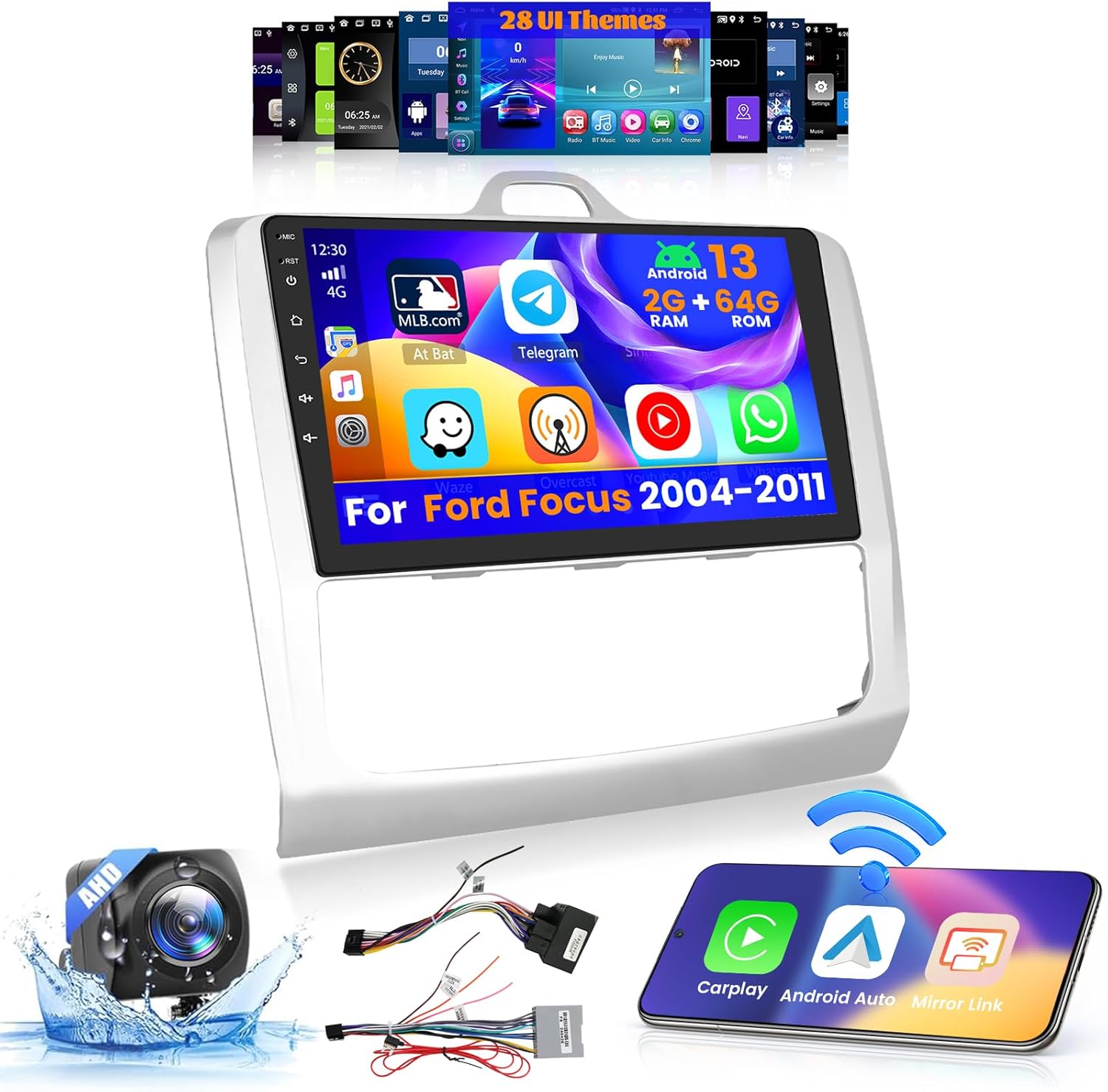 Inefala Autoradio Android 9" per Ford Focus Mk2 Mk3 - immagine 1
