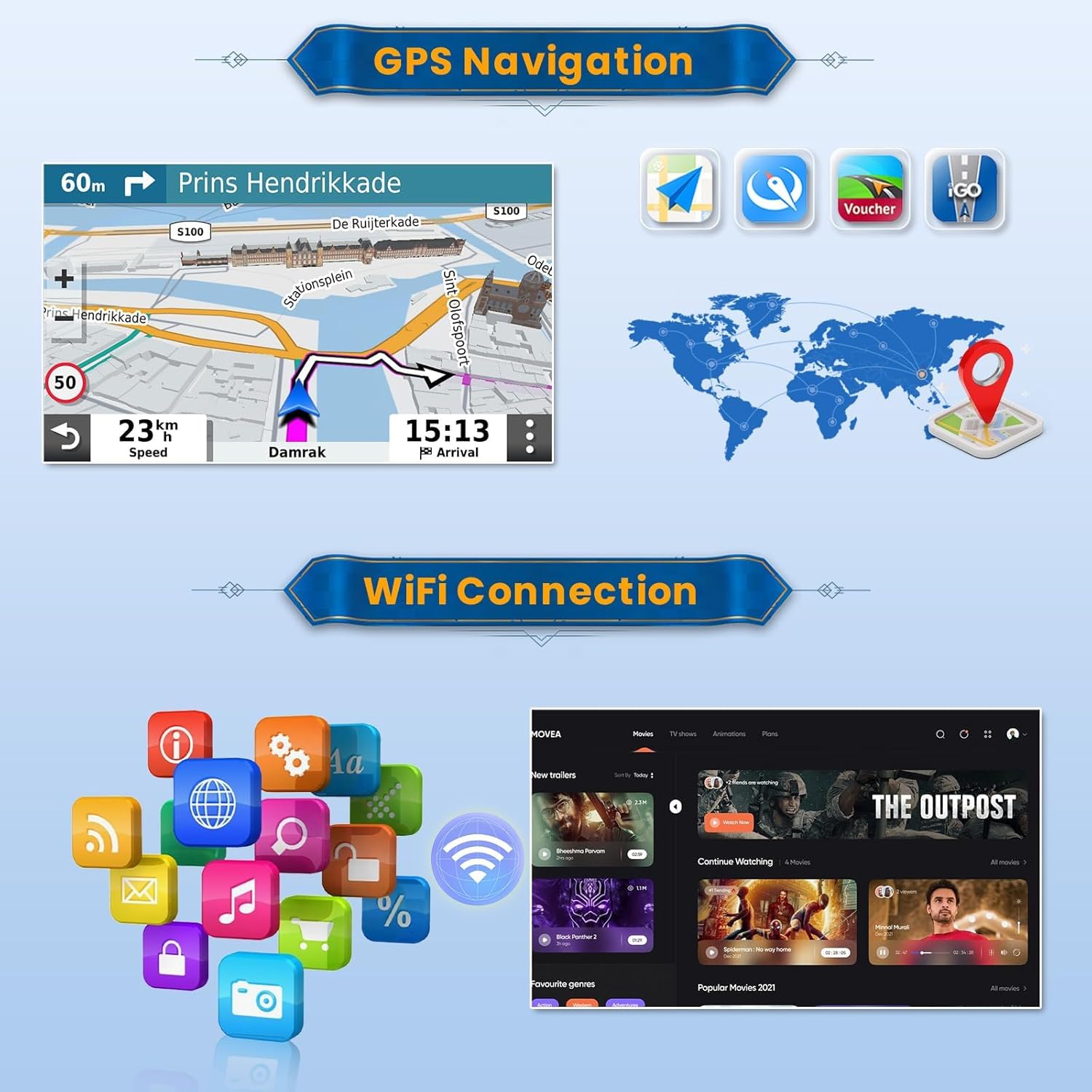 Inefala Autoradio Android 9" per Ford Focus Mk2 Mk3 - immagine 4