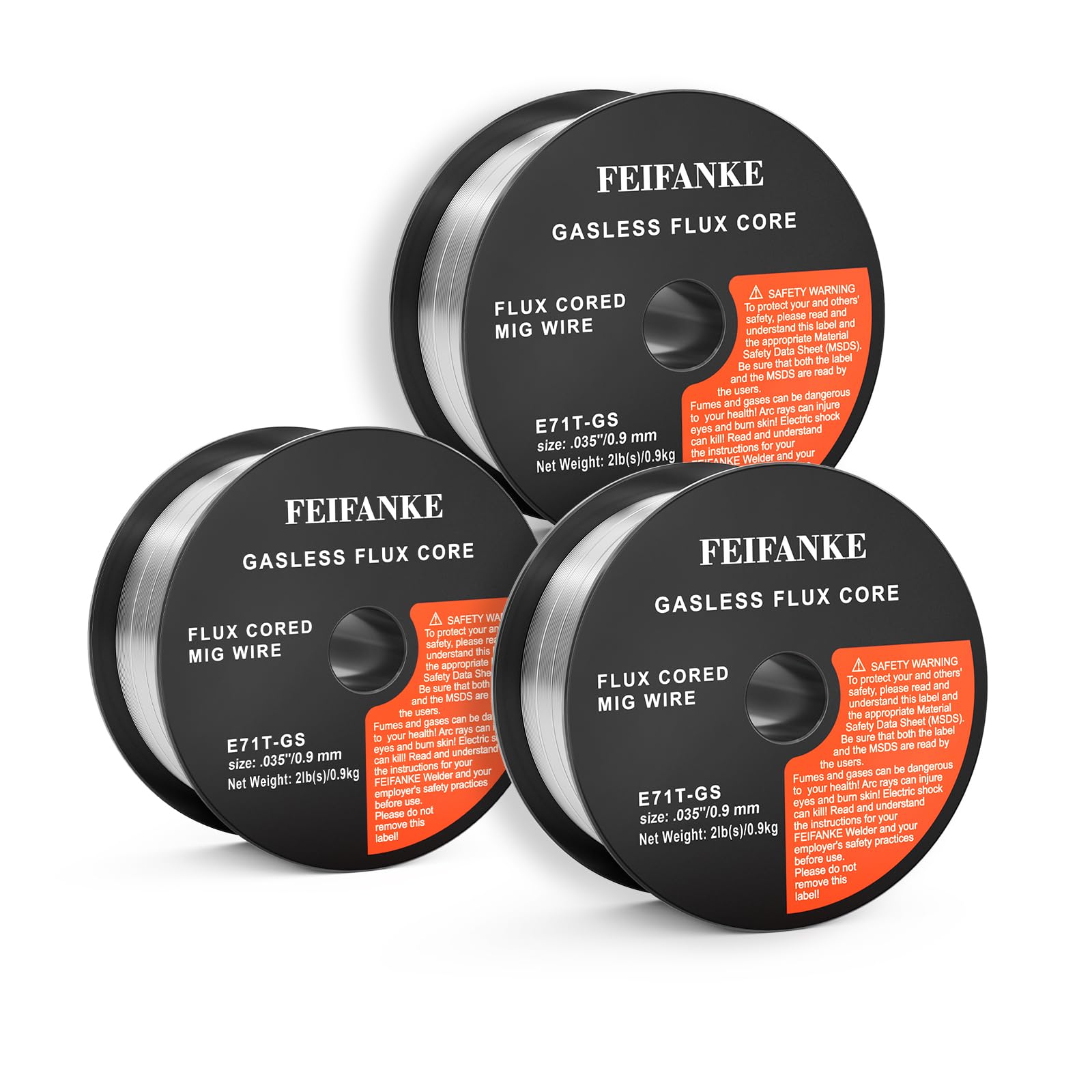 FEIFANKE Filo Animato No Gas E71T-GS 0,9MM, 3KG (3 Pezzi)