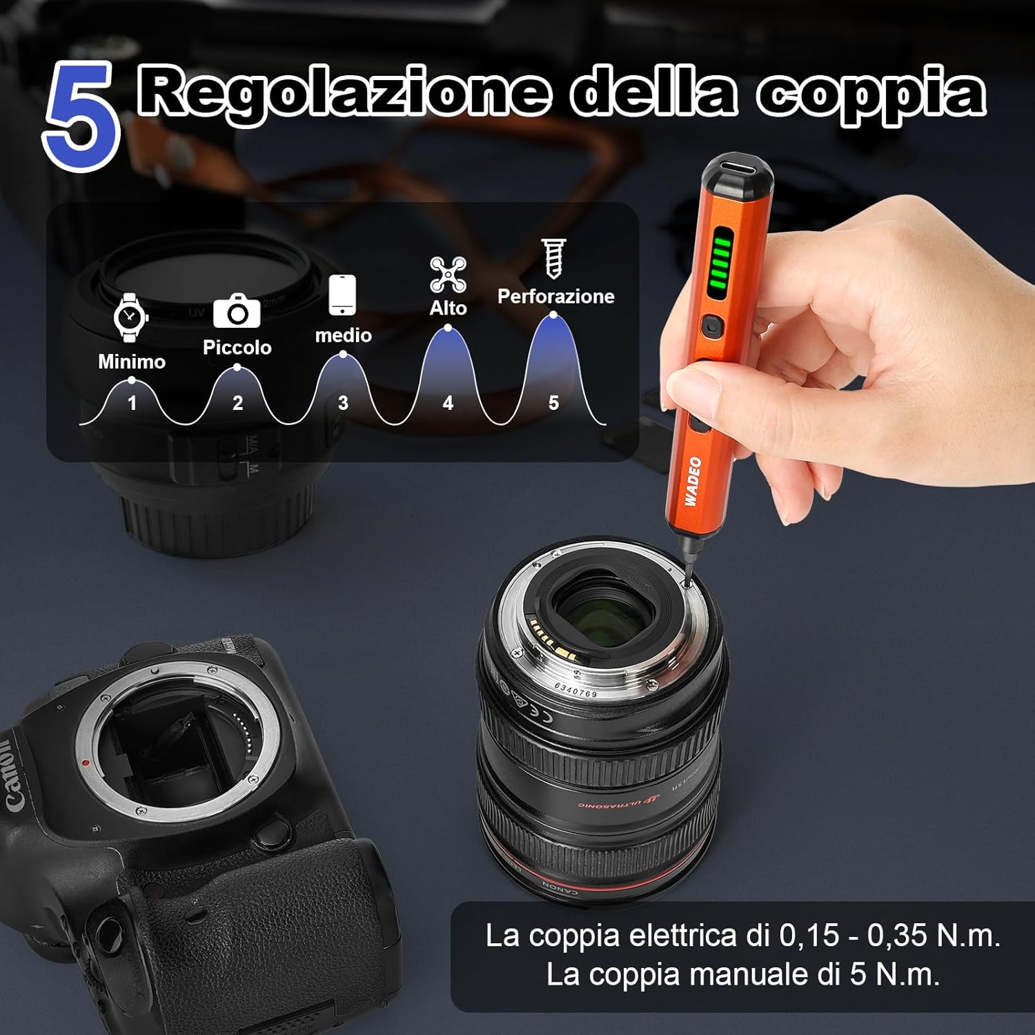 Wadeo Set Cacciaviti Elettrici di Precisione 81 pezzi - immagine 5