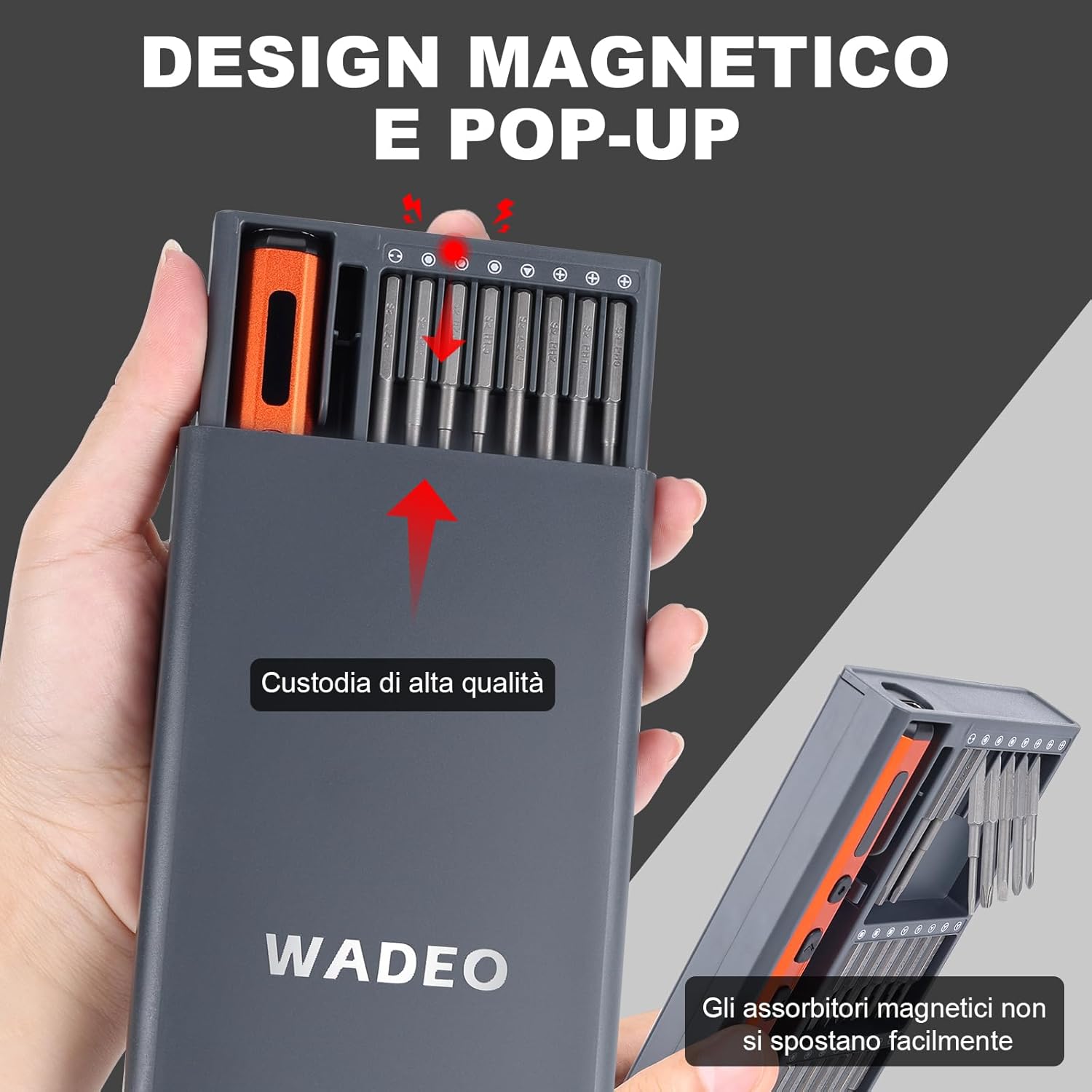 Wadeo Set Cacciaviti Elettrici di Precisione 81 pezzi - immagine 7