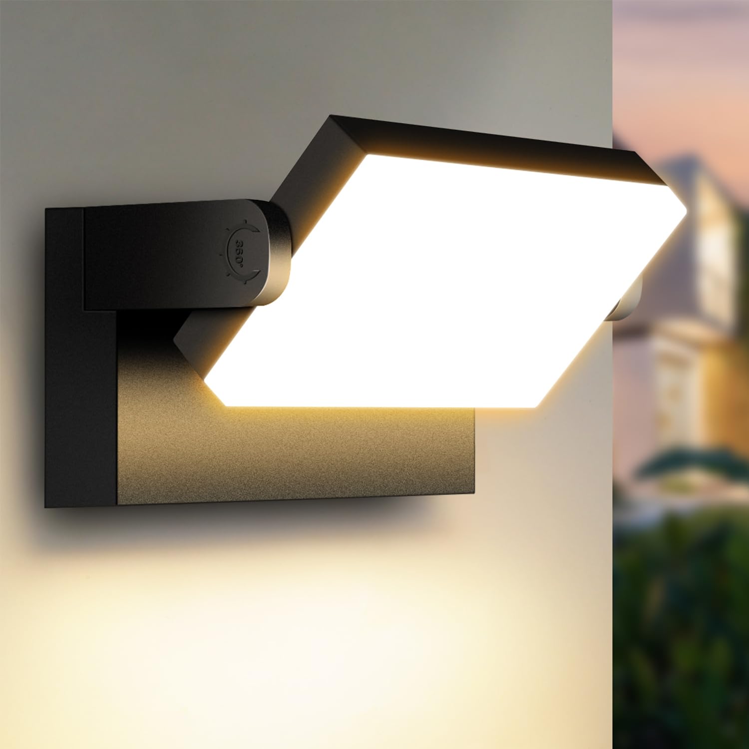 Kingwen Applique LED Esterno/Interno 40W IP65, Nero